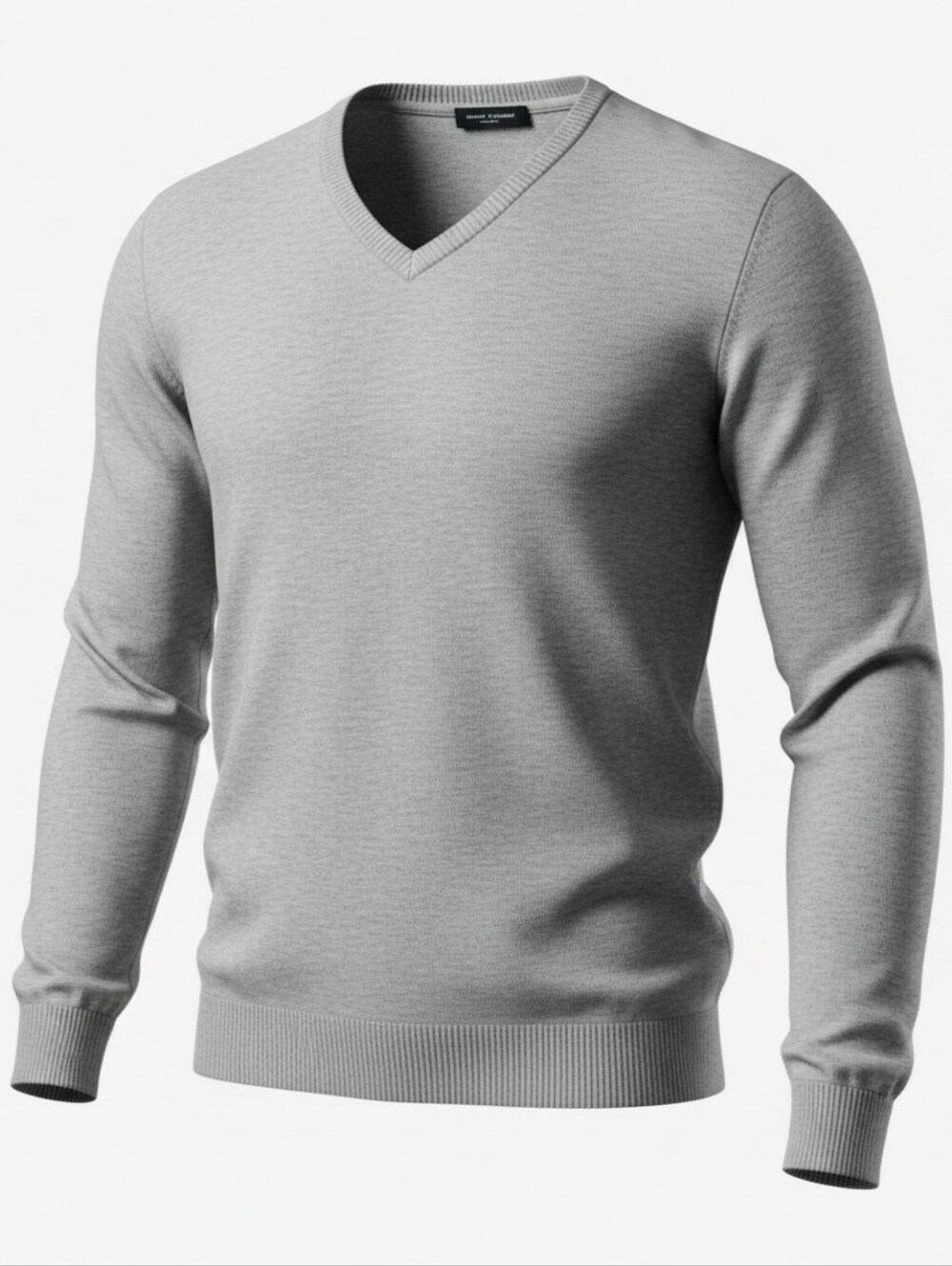 BANANA REPUBLIC | Men's 100% Merino Wool Heather Gray V-Neck Neutral Sweater | M
